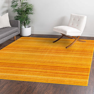 Yellow 7' 3 x 7' 3 Gemstone Square Area Rug Polypropylene Contemporary Carpet Easy Clean Stain Resistant for Home Design Decorating for Sale at Rug Engine