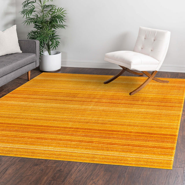 Yellow 7' 3 x 7' 3 Gemstone Square Area Rug Polypropylene Contemporary Carpet Easy Clean Stain Resistant for Home Design Decorating for Sale at Rug Engine