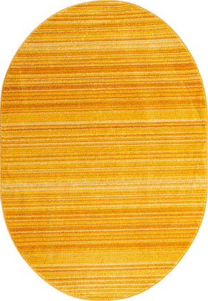 Yellow 4' 1 x 6' 3 Gemstone Oval Area Rug Polypropylene Contemporary Carpet Easy Clean Stain Resistant for Home Design Decorating for Sale at Rug Engine