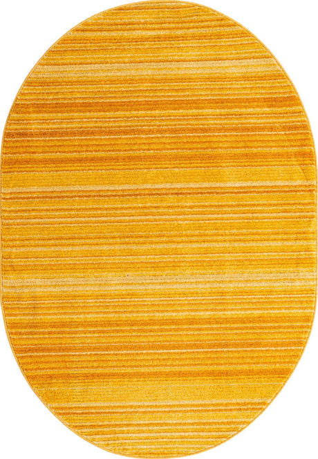 Yellow 4' 1 x 6' 3 Gemstone Oval Area Rug Polypropylene Contemporary Carpet Easy Clean Stain Resistant for Home Design Decorating for Sale at Rug Engine