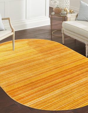 Yellow 3' 3 x 5' 3 Gemstone Oval Area Rug Polypropylene Contemporary Carpet Easy Clean Stain Resistant for Home Design Decorating for Sale at Rug Engine