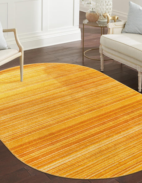 Yellow 3' 3 x 5' 3 Gemstone Oval Area Rug Polypropylene Contemporary Carpet Easy Clean Stain Resistant for Home Design Decorating for Sale at Rug Engine