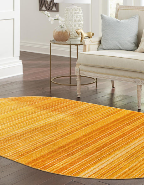 Yellow 3' 3 x 5' 3 Gemstone Oval Area Rug Polypropylene Contemporary Carpet Easy Clean Stain Resistant for Home Design Decorating for Sale at Rug Engine
