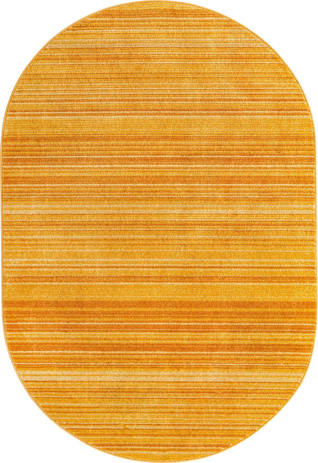 Yellow 5' 3 x 8' Gemstone Oval Area Rug Polypropylene Contemporary Carpet Easy Clean Stain Resistant for Home Design Decorating for Sale at Rug Engine