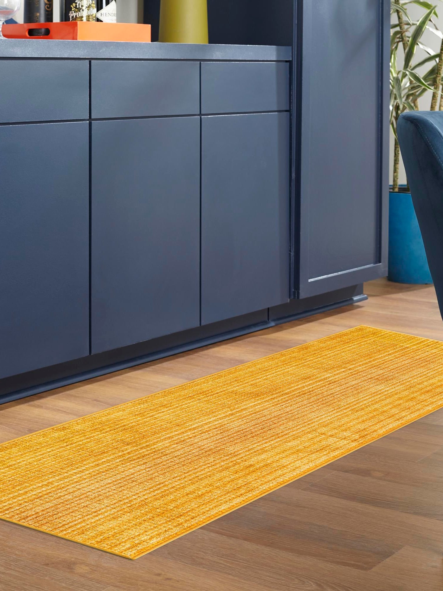 Yellow 2' 2 x 8' Gemstone Runner Area Rug Polypropylene Contemporary Carpet Easy Clean Stain Resistant for Home Design Decorating for Sale at Rug Engine