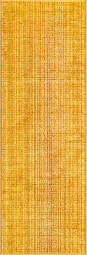 Yellow 2' 2 x 5' 11 Gemstone Runner Area Rug Polypropylene Contemporary Carpet Easy Clean Stain Resistant for Home Design Decorating for Sale at Rug Engine