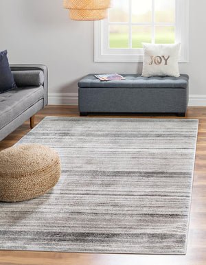 Gray 4' 1 x 6' 3 Gemstone Rectangle Area Rug Polypropylene Contemporary Carpet Easy Clean Stain Resistant for Home Design Decorating for Sale at Rug Engine