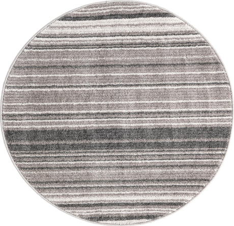 Gray 3' 3 x 3' 3 Gemstone Round Area Rug Polypropylene Contemporary Carpet Easy Clean Stain Resistant for Home Design Decorating for Sale at Rug Engine