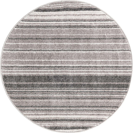 Gray 3' 3 x 3' 3 Gemstone Round Area Rug Polypropylene Contemporary Carpet Easy Clean Stain Resistant for Home Design Decorating for Sale at Rug Engine