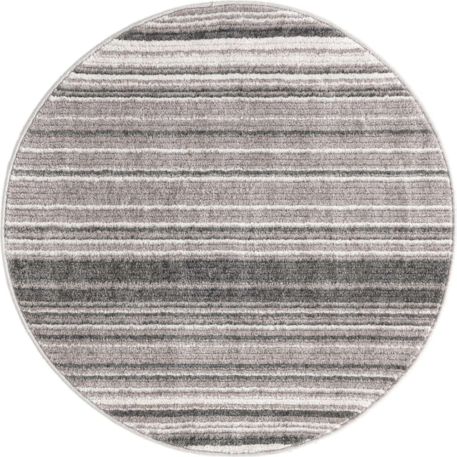 Gray 3' 3 x 3' 3 Gemstone Round Area Rug Polypropylene Contemporary Carpet Easy Clean Stain Resistant for Home Design Decorating for Sale at Rug Engine