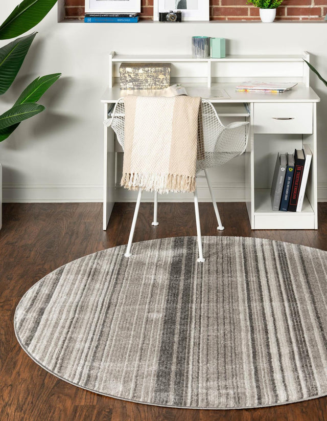 Gray 10' 2 x 10' 2 Gemstone Round Area Rug Polypropylene Contemporary Carpet Easy Clean Stain Resistant for Home Design Decorating for Sale at Rug Engine