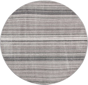 Gray 5' 3 x 5' 3 Gemstone Round Area Rug Polypropylene Contemporary Carpet Easy Clean Stain Resistant for Home Design Decorating for Sale at Rug Engine