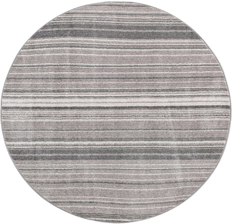 Gray 5' 3 x 5' 3 Gemstone Round Area Rug Polypropylene Contemporary Carpet Easy Clean Stain Resistant for Home Design Decorating for Sale at Rug Engine