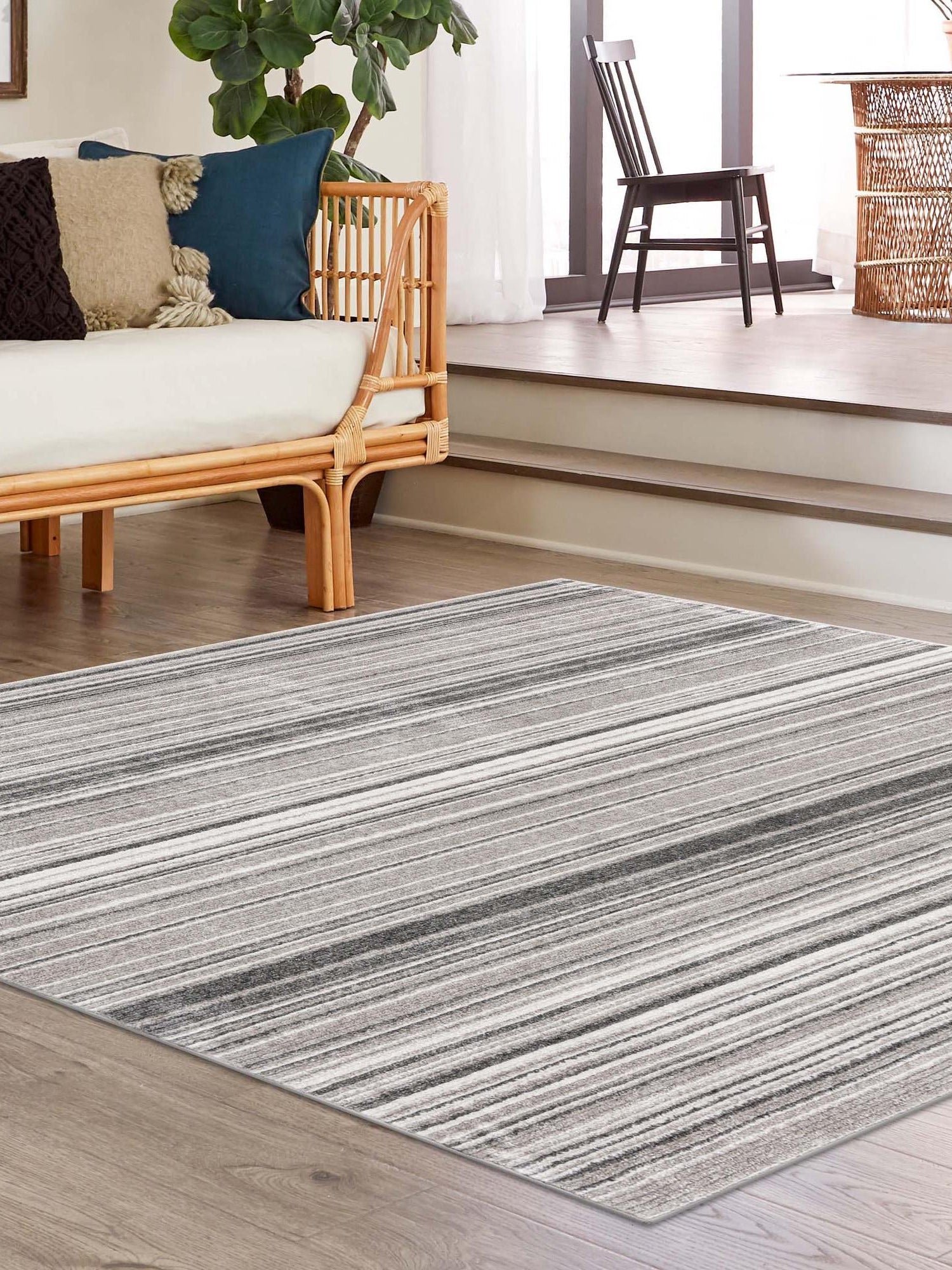 Gray 7' 3 x 7' 3 Gemstone Square Area Rug Polypropylene Contemporary Carpet Easy Clean Stain Resistant for Home Design Decorating for Sale at Rug Engine
