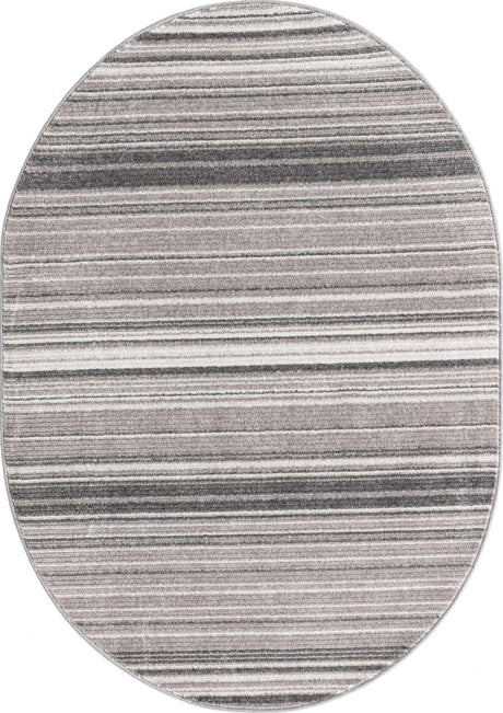 Gray 4' 1 x 6' 3 Gemstone Oval Area Rug Polypropylene Contemporary Carpet Easy Clean Stain Resistant for Home Design Decorating for Sale at Rug Engine