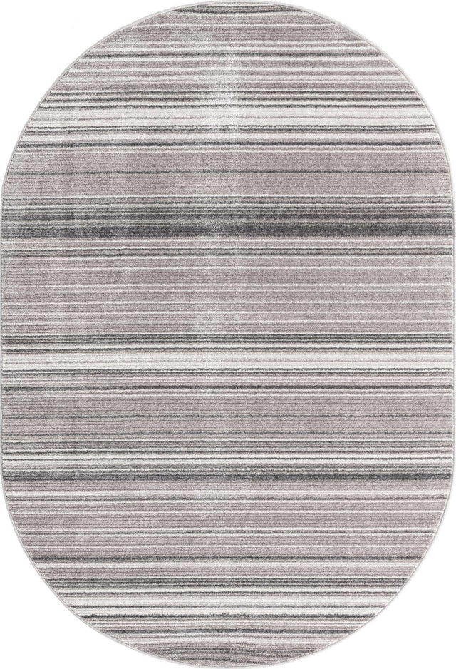 Gray 5' 3 x 8' Gemstone Oval Area Rug Polypropylene Contemporary Carpet Easy Clean Stain Resistant for Home Design Decorating for Sale at Rug Engine