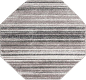 Gray 4' 1 x 4' 1 Gemstone Octagon Area Rug Polypropylene Contemporary Carpet Easy Clean Stain Resistant for Home Design Decorating for Sale at Rug Engine