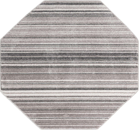Gray 4' 1 x 4' 1 Gemstone Octagon Area Rug Polypropylene Contemporary Carpet Easy Clean Stain Resistant for Home Design Decorating for Sale at Rug Engine