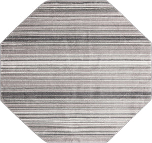 Gray 7' 3 x 7' 3 Gemstone Octagon Area Rug Polypropylene Contemporary Carpet Easy Clean Stain Resistant for Home Design Decorating for Sale at Rug Engine