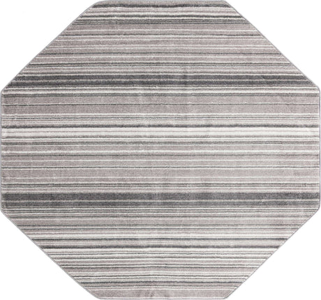 Gray 7' 3 x 7' 3 Gemstone Octagon Area Rug Polypropylene Contemporary Carpet Easy Clean Stain Resistant for Home Design Decorating for Sale at Rug Engine