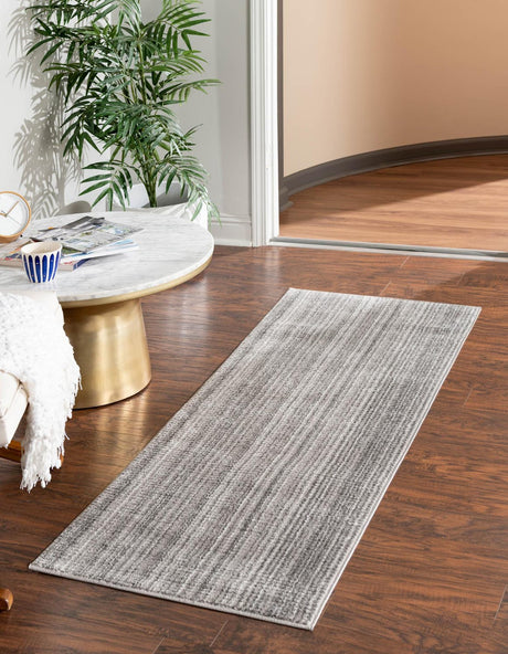 Gray 2' 2 x 5' 11 Gemstone Runner Area Rug Polypropylene Contemporary Carpet Easy Clean Stain Resistant for Home Design Decorating for Sale at Rug Engine