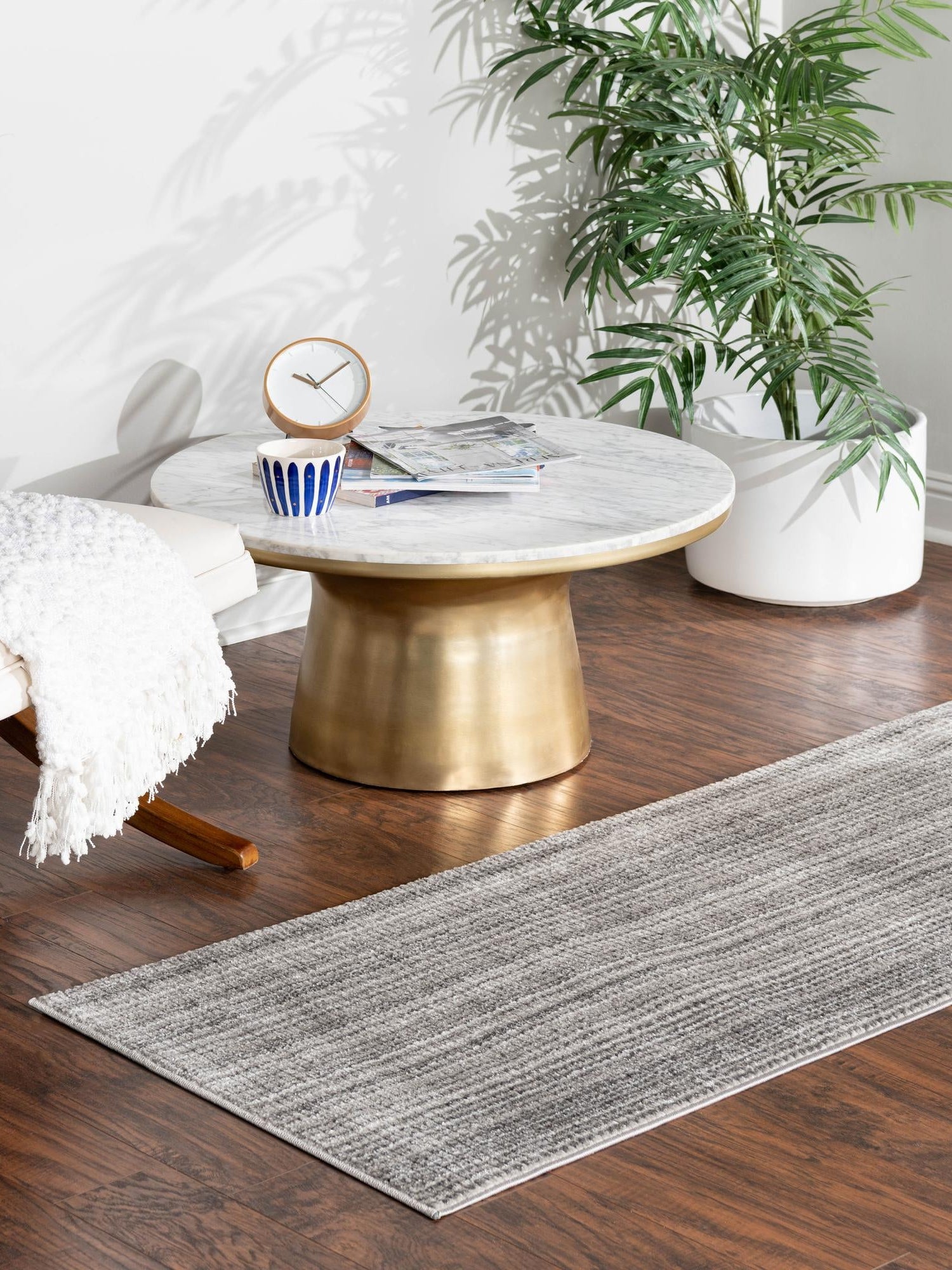 Gray 2' 2 x 5' 11 Gemstone Runner Area Rug Polypropylene Contemporary Carpet Easy Clean Stain Resistant for Home Design Decorating for Sale at Rug Engine