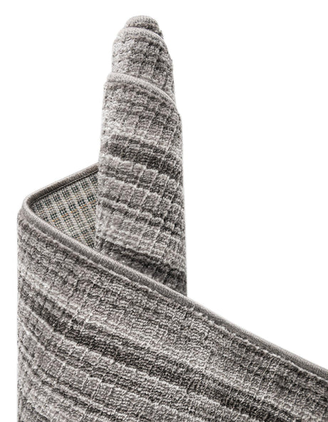 Gray 2' 7 x 12' Gemstone Runner Area Rug Polypropylene Contemporary Carpet Easy Clean Stain Resistant for Home Design Decorating for Sale at Rug Engine