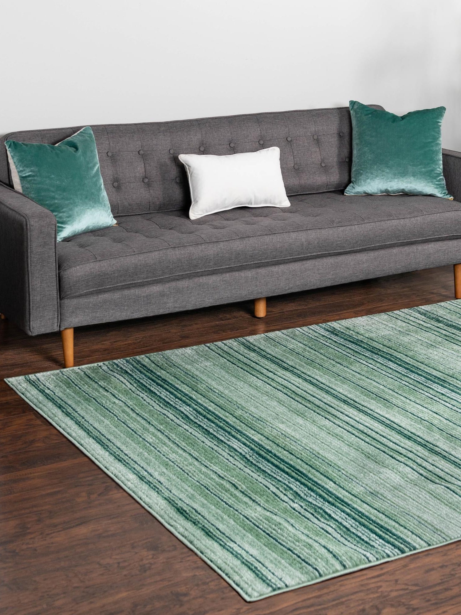 Green 6' 1 x 9' 2 Gemstone Rectangle Area Rug Polypropylene Contemporary Carpet Easy Clean Stain Resistant for Home Design Decorating for Sale at Rug Engine