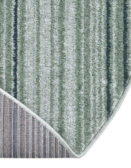 Green 5' 3 x 5' 3 Gemstone Round Area Rug Polypropylene Contemporary Carpet Easy Clean Stain Resistant for Home Design Decorating for Sale at Rug Engine