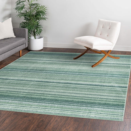 Green 7' 3 x 7' 3 Gemstone Square Area Rug Polypropylene Contemporary Carpet Easy Clean Stain Resistant for Home Design Decorating for Sale at Rug Engine