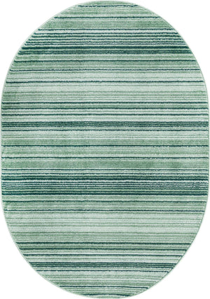 Green 4' 1 x 6' 3 Gemstone Oval Area Rug Polypropylene Contemporary Carpet Easy Clean Stain Resistant for Home Design Decorating for Sale at Rug Engine