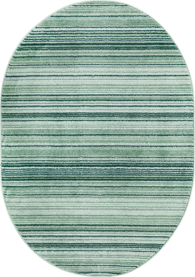 Green 4' 1 x 6' 3 Gemstone Oval Area Rug Polypropylene Contemporary Carpet Easy Clean Stain Resistant for Home Design Decorating for Sale at Rug Engine