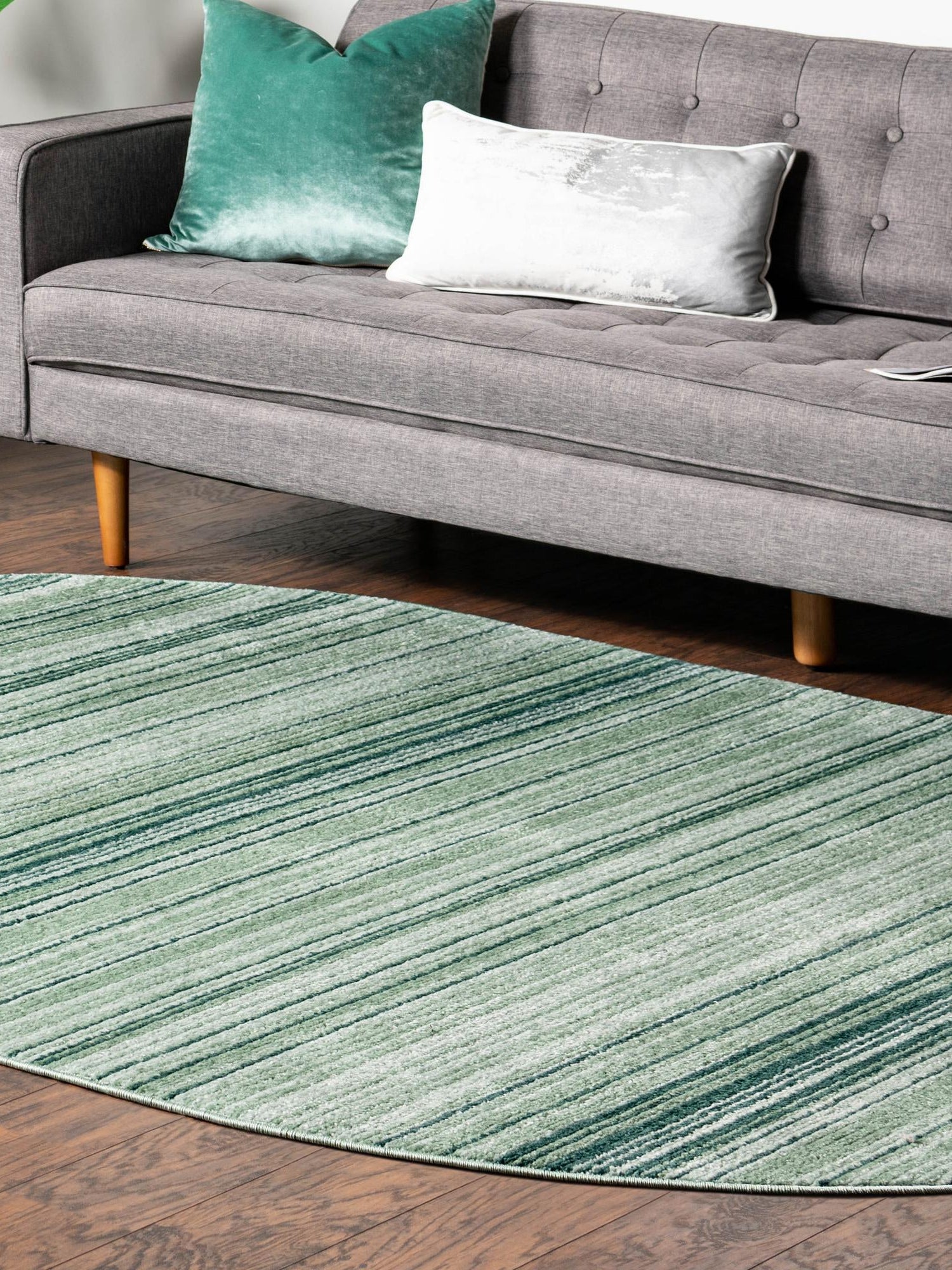 Green 3' 3 x 5' 3 Gemstone Oval Area Rug Polypropylene Contemporary Carpet Easy Clean Stain Resistant for Home Design Decorating for Sale at Rug Engine