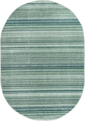 Green 5' 3 x 8' Gemstone Oval Area Rug Polypropylene Contemporary Carpet Easy Clean Stain Resistant for Home Design Decorating for Sale at Rug Engine