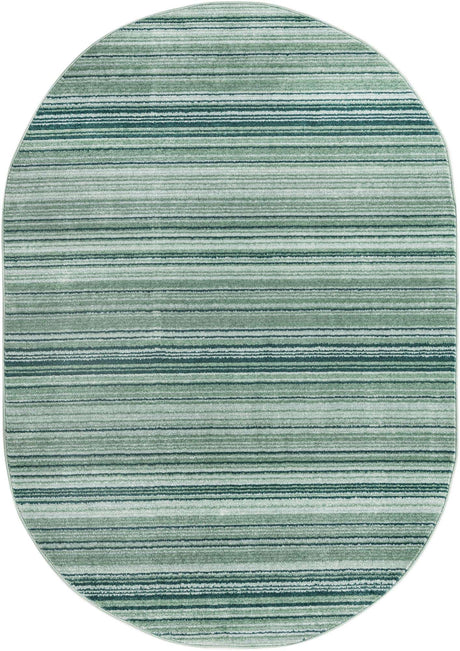 Green 5' 3 x 8' Gemstone Oval Area Rug Polypropylene Contemporary Carpet Easy Clean Stain Resistant for Home Design Decorating for Sale at Rug Engine