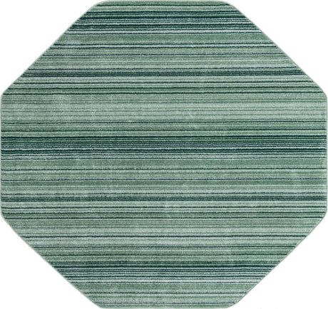 Green 7' 3 x 7' 3 Gemstone Octagon Area Rug Polypropylene Contemporary Carpet Easy Clean Stain Resistant for Home Design Decorating for Sale at Rug Engine