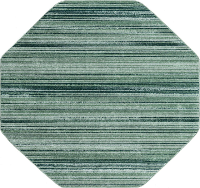 Green 7' 3 x 7' 3 Gemstone Octagon Area Rug Polypropylene Contemporary Carpet Easy Clean Stain Resistant for Home Design Decorating for Sale at Rug Engine