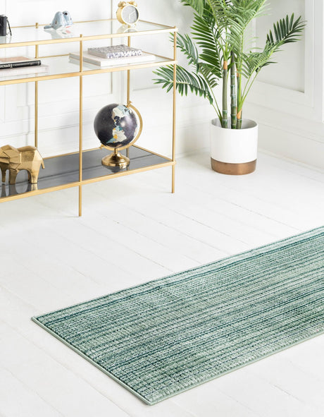 Green 2' 2 x 8' Gemstone Runner Area Rug Polypropylene Contemporary Carpet Easy Clean Stain Resistant for Home Design Decorating for Sale at Rug Engine