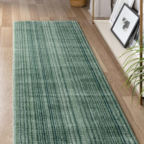 Green 2' 2 x 5' 11 Gemstone Runner Area Rug Polypropylene Contemporary Carpet Easy Clean Stain Resistant for Home Design Decorating for Sale at Rug Engine