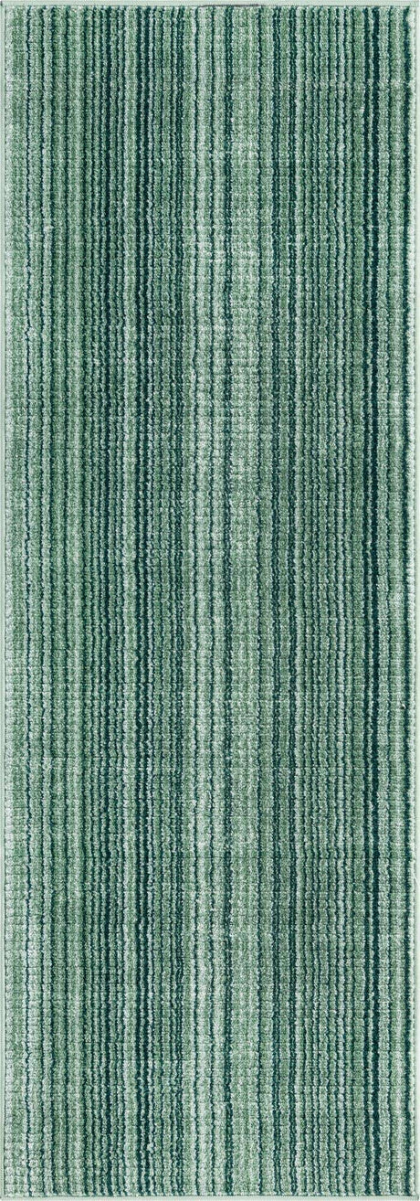 Green 2' 2 x 5' 11 Gemstone Runner Area Rug Polypropylene Contemporary Carpet Easy Clean Stain Resistant for Home Design Decorating for Sale at Rug Engine
