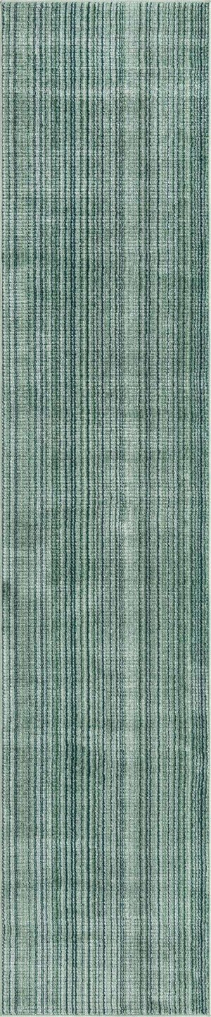Green 2' 7 x 12' Gemstone Runner Area Rug Polypropylene Contemporary Carpet Easy Clean Stain Resistant for Home Design Decorating for Sale at Rug Engine