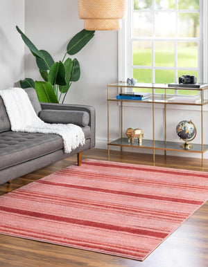 Rusty Pink Rose 6' 1 x 9' 2 Gemstone Rectangle Area Rug Polypropylene Contemporary Carpet Easy Clean Stain Resistant for Home Design Decorating for Sale at Rug Engine