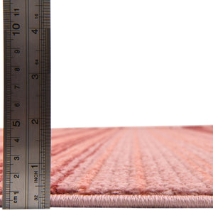 Rusty Pink Rose 4' 1 x 6' 3 Gemstone Rectangle Area Rug Polypropylene Contemporary Carpet Easy Clean Stain Resistant for Home Design Decorating for Sale at Rug Engine
