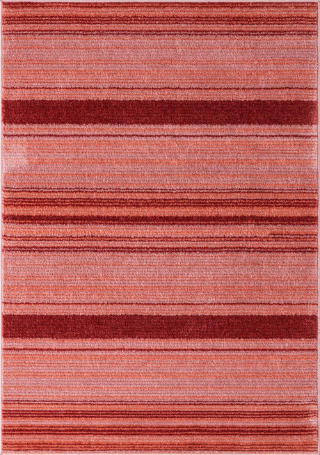 Rusty Pink Rose 4' 1 x 6' 3 Gemstone Rectangle Area Rug Polypropylene Contemporary Carpet Easy Clean Stain Resistant for Home Design Decorating for Sale at Rug Engine