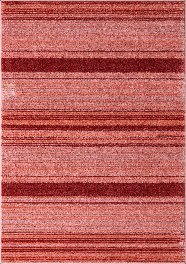 Rusty Pink Rose 4' 1 x 6' 3 Gemstone Rectangle Area Rug Polypropylene Contemporary Carpet Easy Clean Stain Resistant for Home Design Decorating for Sale at Rug Engine