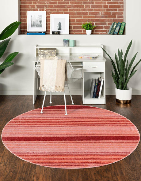 Rusty Pink Rose 10' 2 x 10' 2 Gemstone Round Area Rug Polypropylene Contemporary Carpet Easy Clean Stain Resistant for Home Design Decorating for Sale at Rug Engine