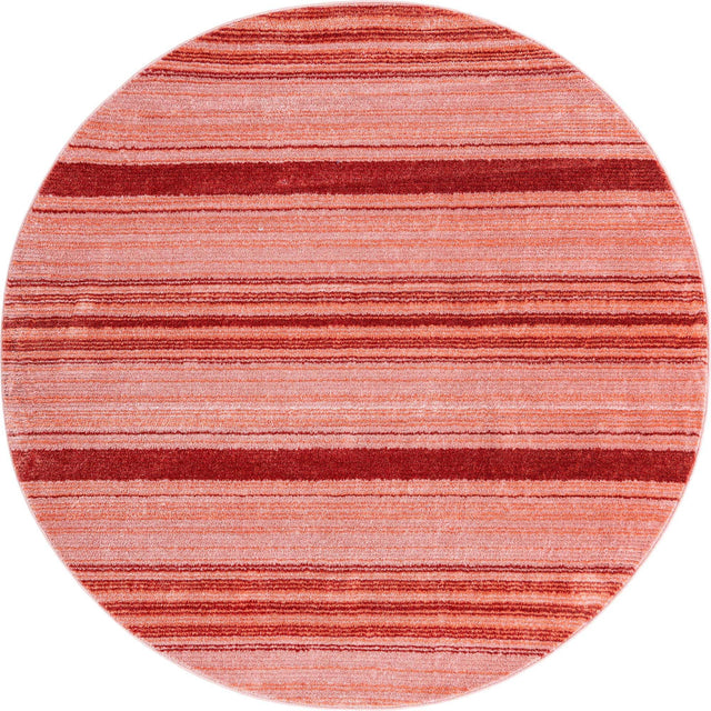 Rusty Pink Rose 7' 3 x 7' 3 Gemstone Round Area Rug Polypropylene Contemporary Carpet Easy Clean Stain Resistant for Home Design Decorating for Sale at Rug Engine