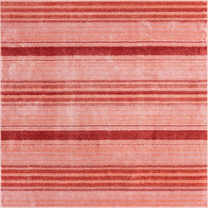 Rusty Pink Rose 7' 3 x 7' 3 Gemstone Square Area Rug Polypropylene Contemporary Carpet Easy Clean Stain Resistant for Home Design Decorating for Sale at Rug Engine