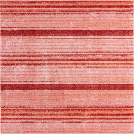 Rusty Pink Rose 7' 3 x 7' 3 Gemstone Square Area Rug Polypropylene Contemporary Carpet Easy Clean Stain Resistant for Home Design Decorating for Sale at Rug Engine