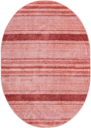 Rusty Pink Rose 4' 1 x 6' 3 Gemstone Oval Area Rug Polypropylene Contemporary Carpet Easy Clean Stain Resistant for Home Design Decorating for Sale at Rug Engine
